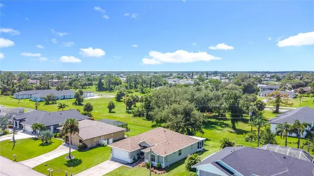 an aerial view of a house