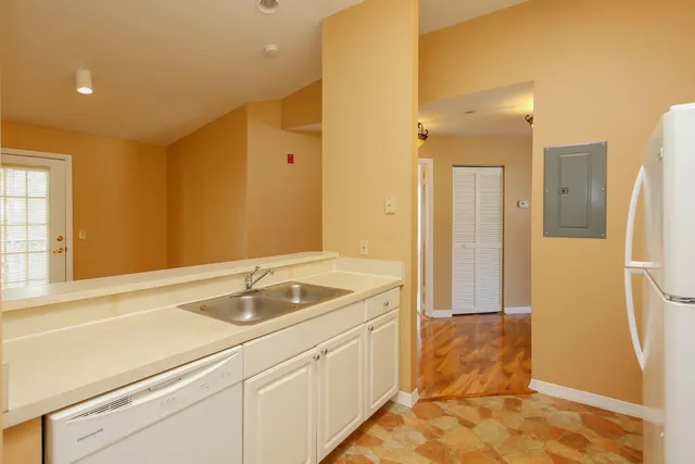 a bathroom with a sink and a shower