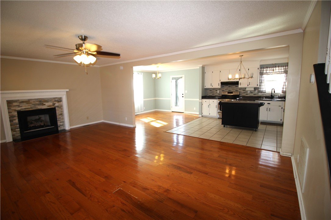 503 Hillandale Road Liberty, SC 29657 - Photo 3 of 33 Living room with gas logs and Hardwood floors