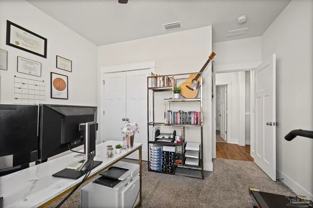 a room with musical instruments