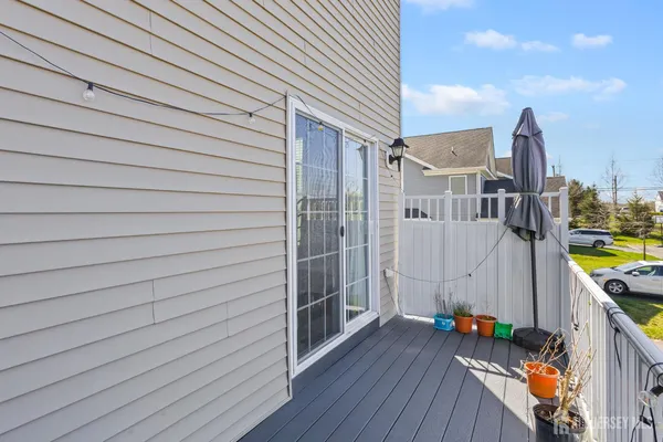 an outdoor view with seating space