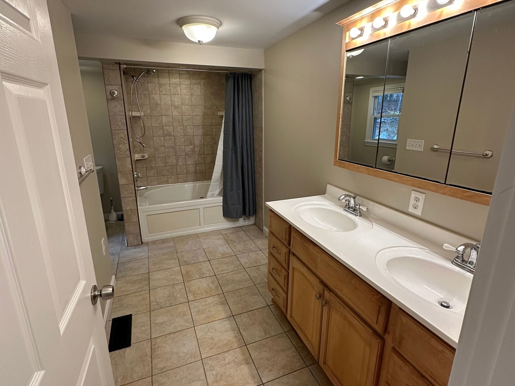 359 Mansfield Street, Unit 1 Sharon, MA 02067 - Photo 13 of 14 a bathroom with a sink a toilet a mirror and shower