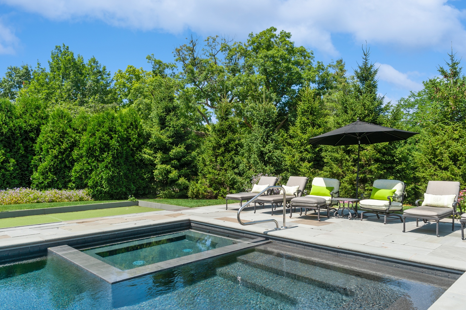 1120 Elm Tree Road Lake Forest, IL 60045 - Photo 29 of 34 a view of backyard with swimming pool and furniture