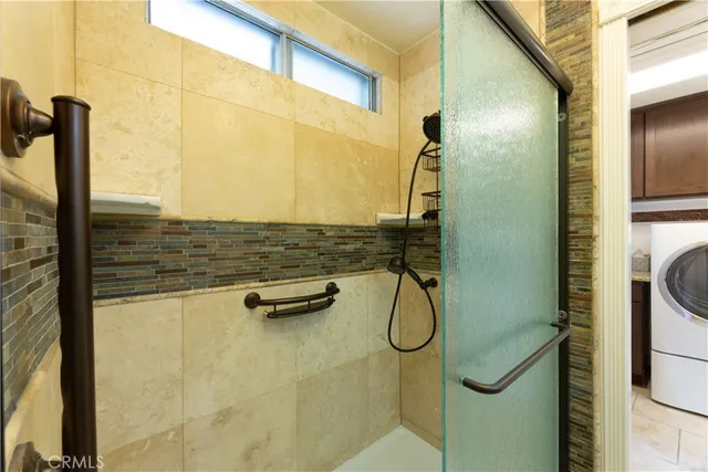 a bathroom with a shower
