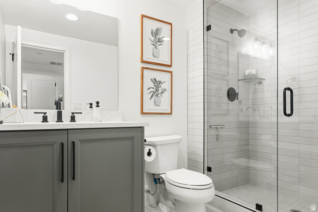 11617 South Wildrye Field Way Draper, UT 84020 - Photo 33 of 53 4th Bathroom with vanity and a shower stall