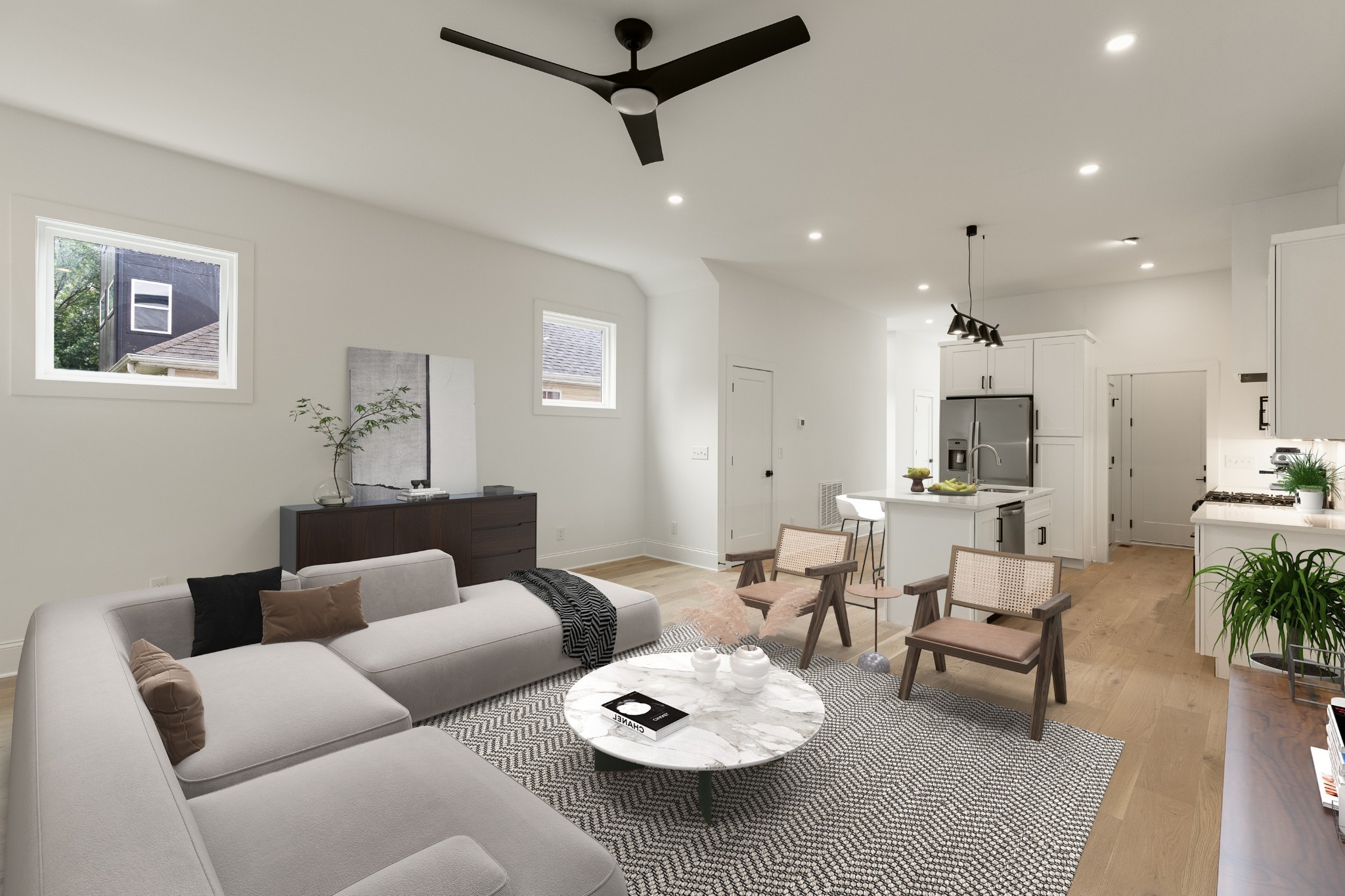 2012 Owen Street, Unit A Nashville, TN 37208 - Photo 16 of 32 a living room with furniture and a wooden floor