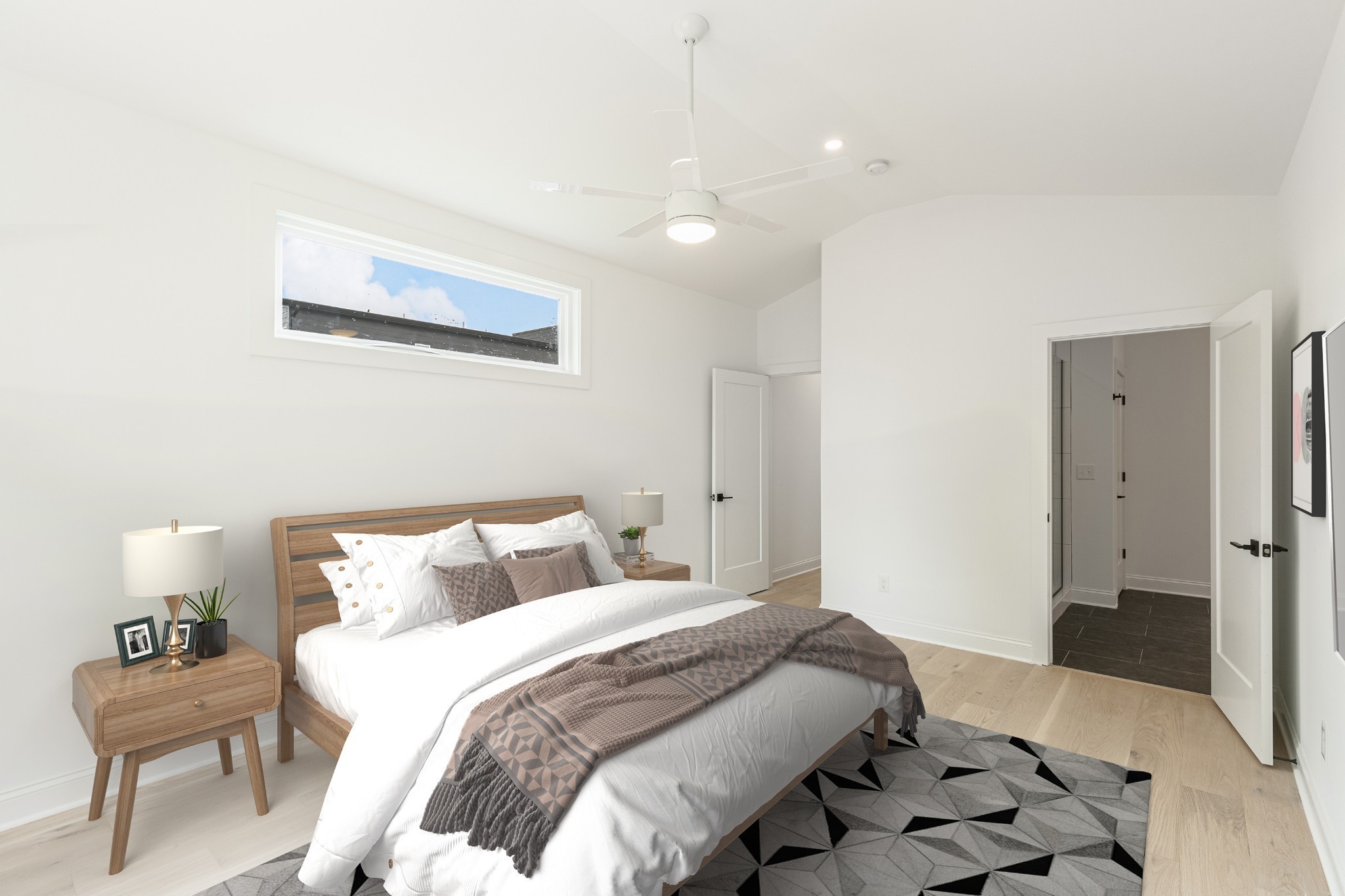 2012 Owen Street, Unit A Nashville, TN 37208 - Photo 22 of 32 a bedroom with a bed and a couch