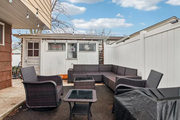 a living room with furniture