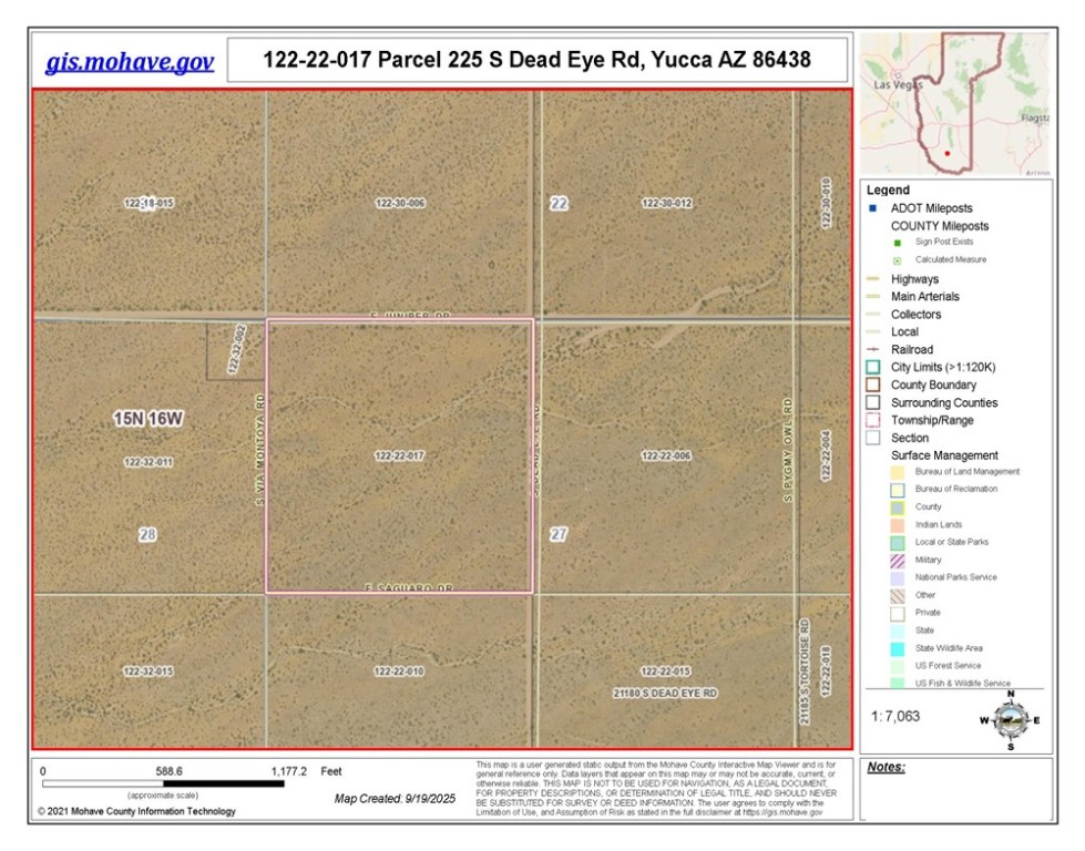 255 South Dead Eye Road Yucca, AZ 86438 - Photo 17 of 17 Plat Map