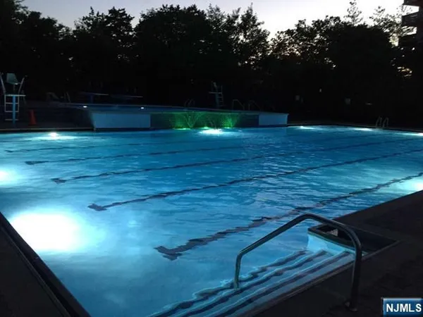 a view of swimming pool from a yard