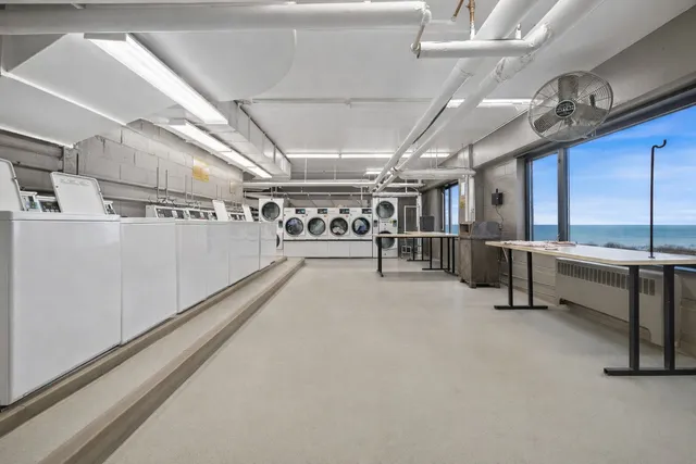 a view of an empty room with a garage