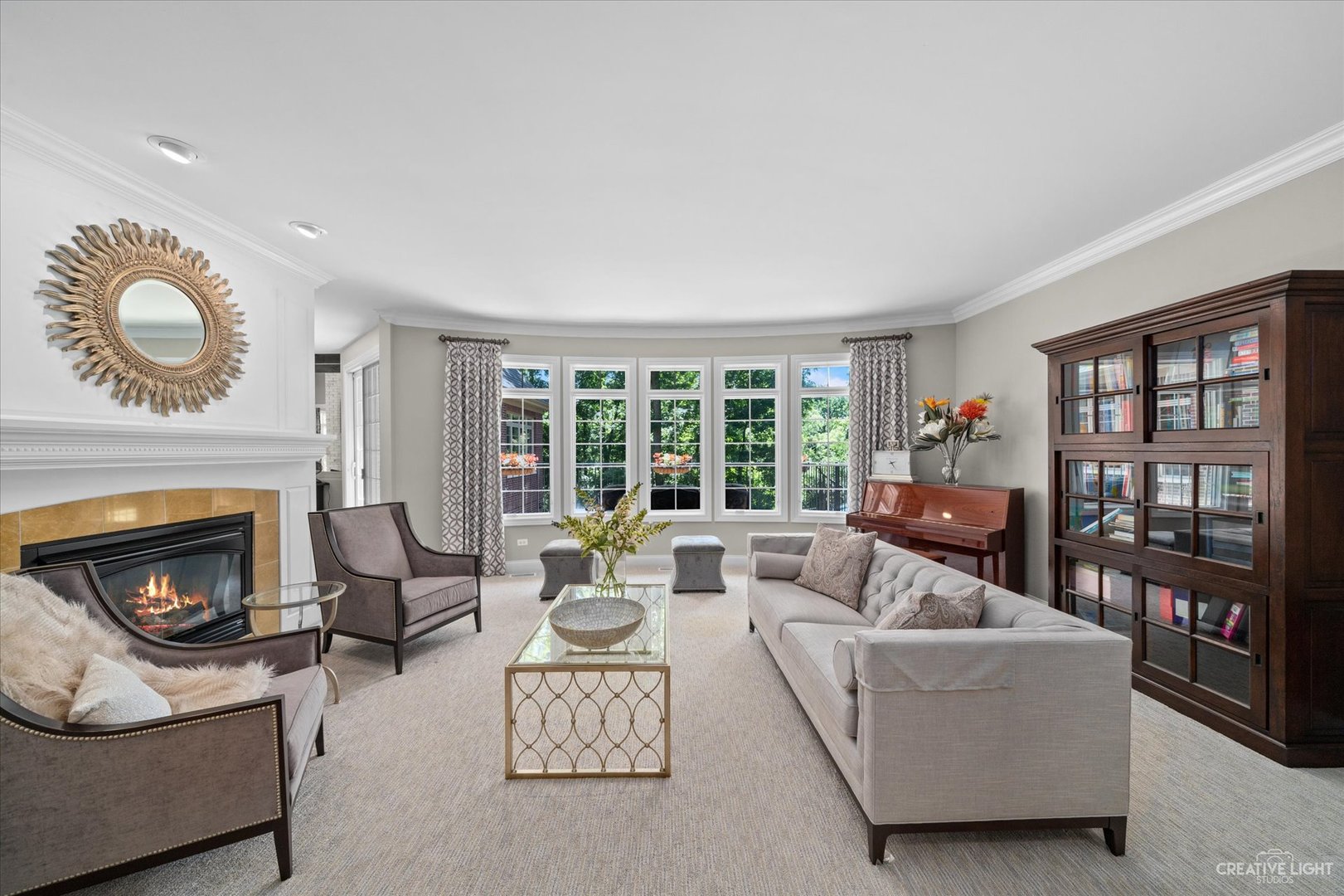 521 Chatfield Road New Lenox, IL 60451 - Photo 14 of 48 a living room with furniture and a fireplace