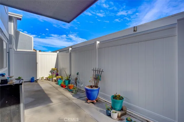 a view of a porch with furniture