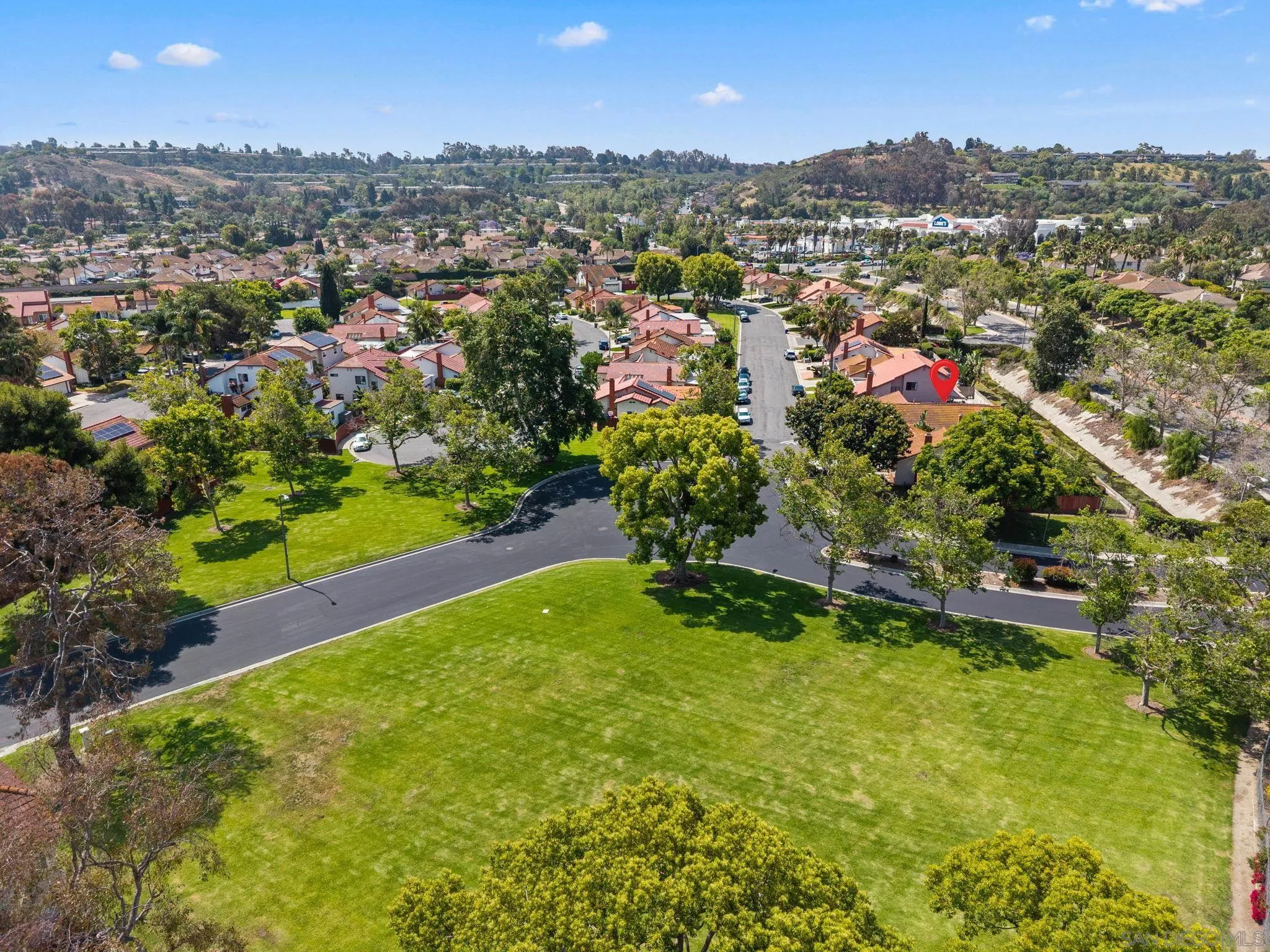 4444 Silver Birch Way Oceanside, CA 92057 - Photo 35 of 54 an aerial view of residential houses with outdoor space and trees