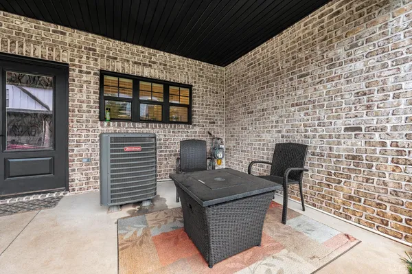 a front view of a building with a road