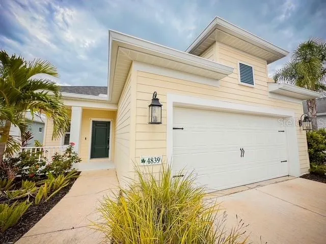 a view of a house with a small space
