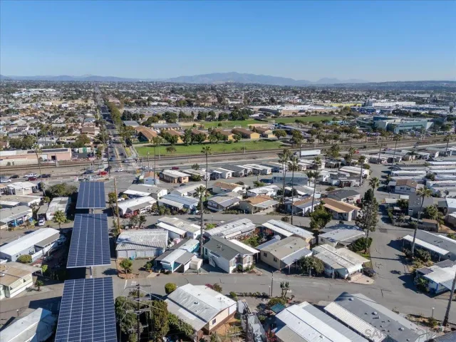 an aerial view of a city