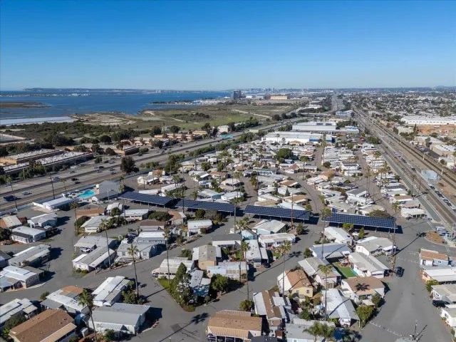 an aerial view of a city