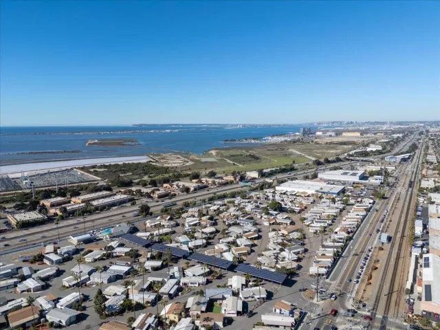 an aerial view of a city