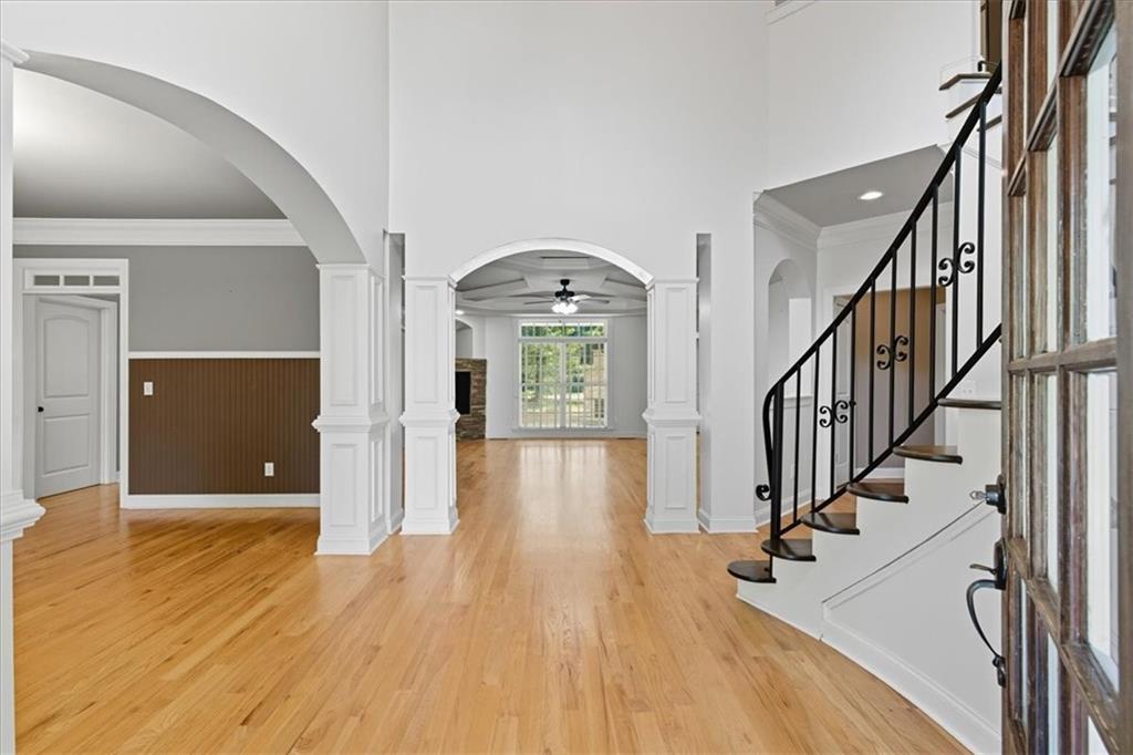 16 Nelson Boulevard Northwest Rome, GA 30165 - Photo 2 of 43 a view of a hallway with wooden floor and staircase