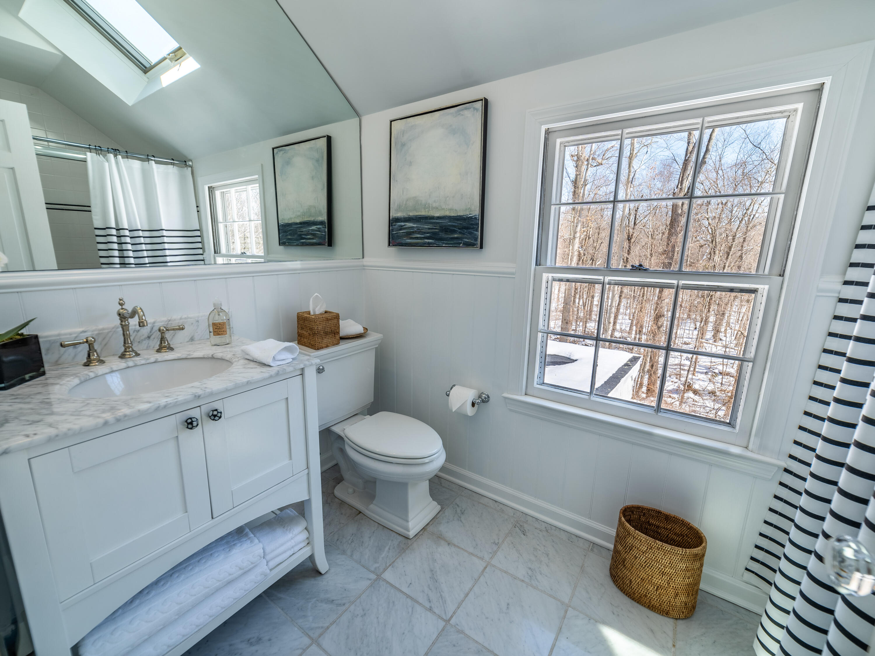 103 Salem Road New Canaan, CT 06840 - Photo 26 of 42 a bathroom with a granite countertop sink mirror and toilet