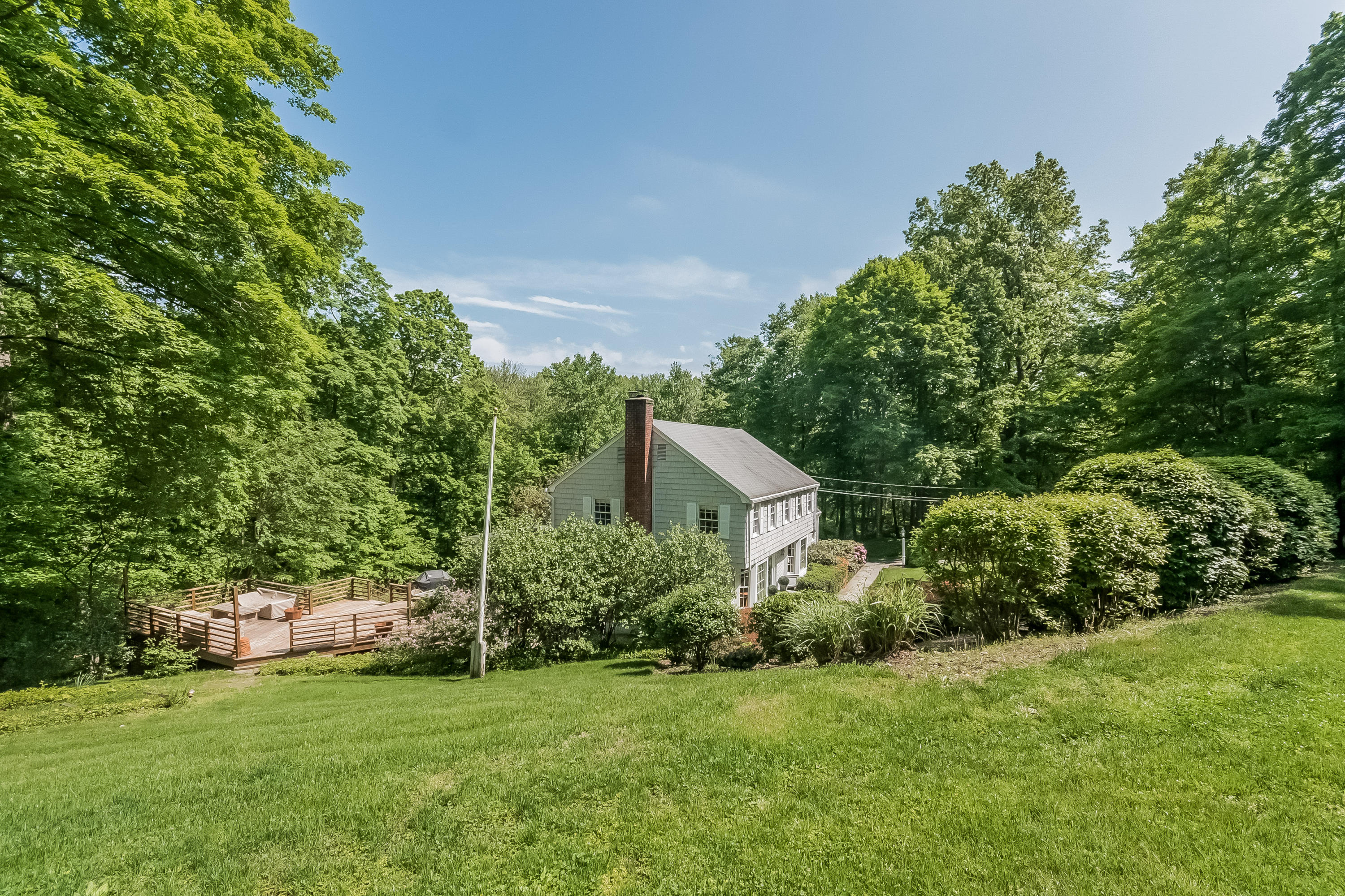 103 Salem Road New Canaan, CT 06840 - Photo 38 of 42 a view of a big yard with plants and large trees