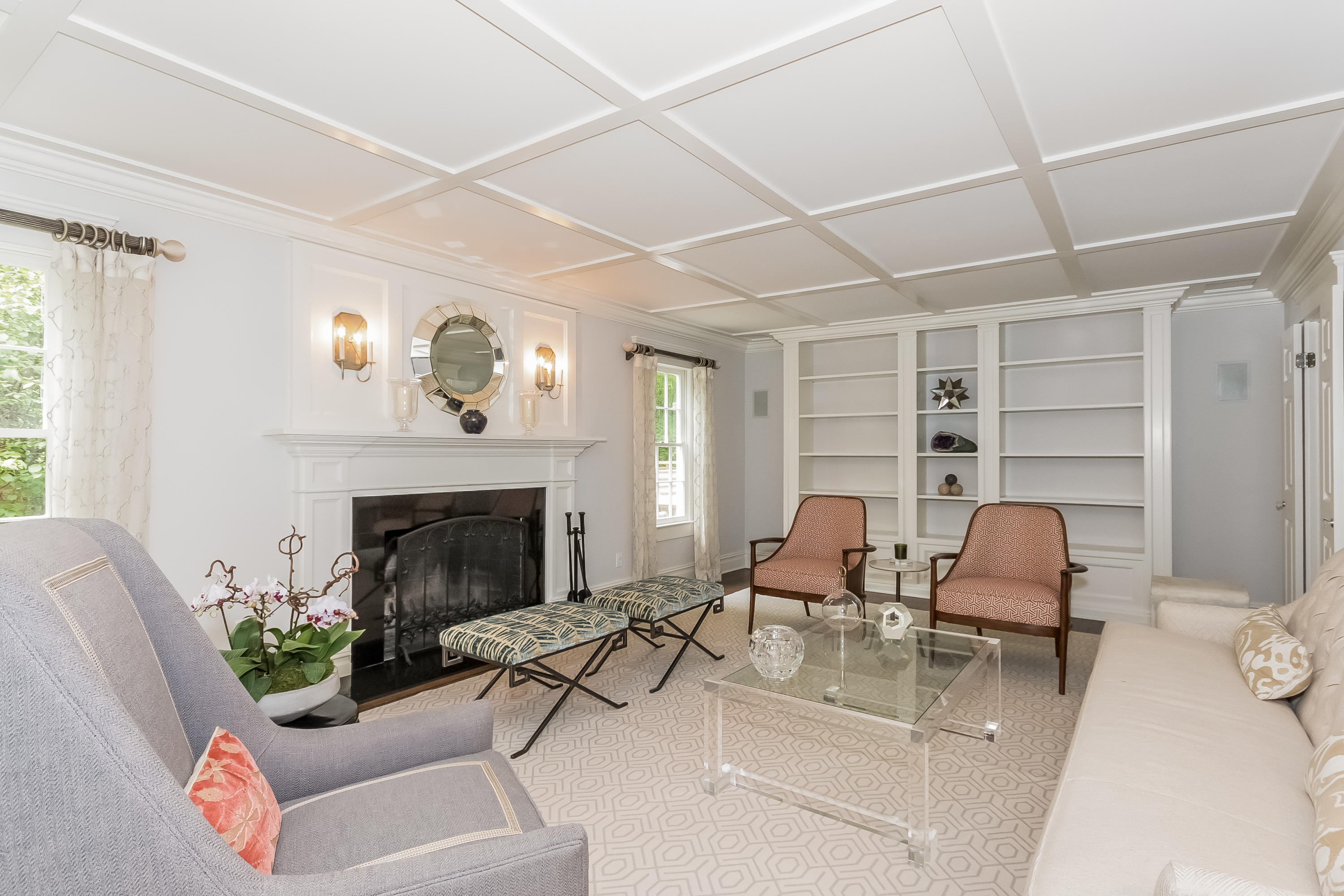 103 Salem Road New Canaan, CT 06840 - Photo 6 of 42 a living room with furniture and a fireplace