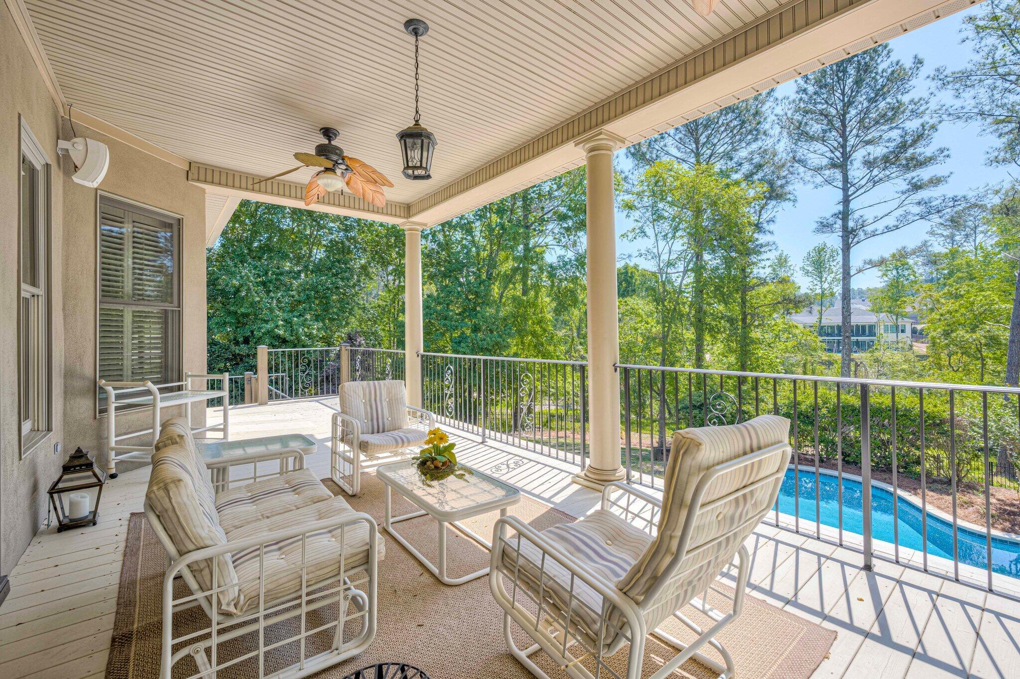 608 Emerald Crossing Evans, GA 30809 - Photo 55 of 67 Main level patio overlooking pool and back yard.