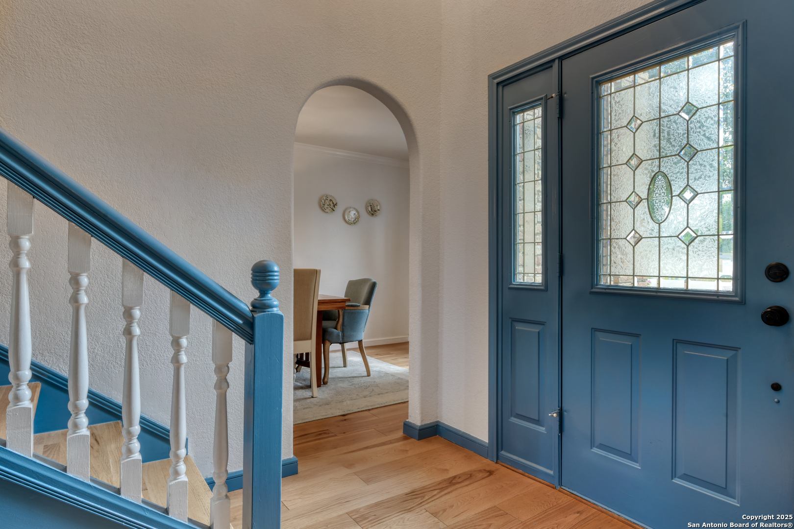510 Rudeloff Road Seguin, TX 78155 - Photo 5 of 54 a view of an entryway with wooden floor and stairs