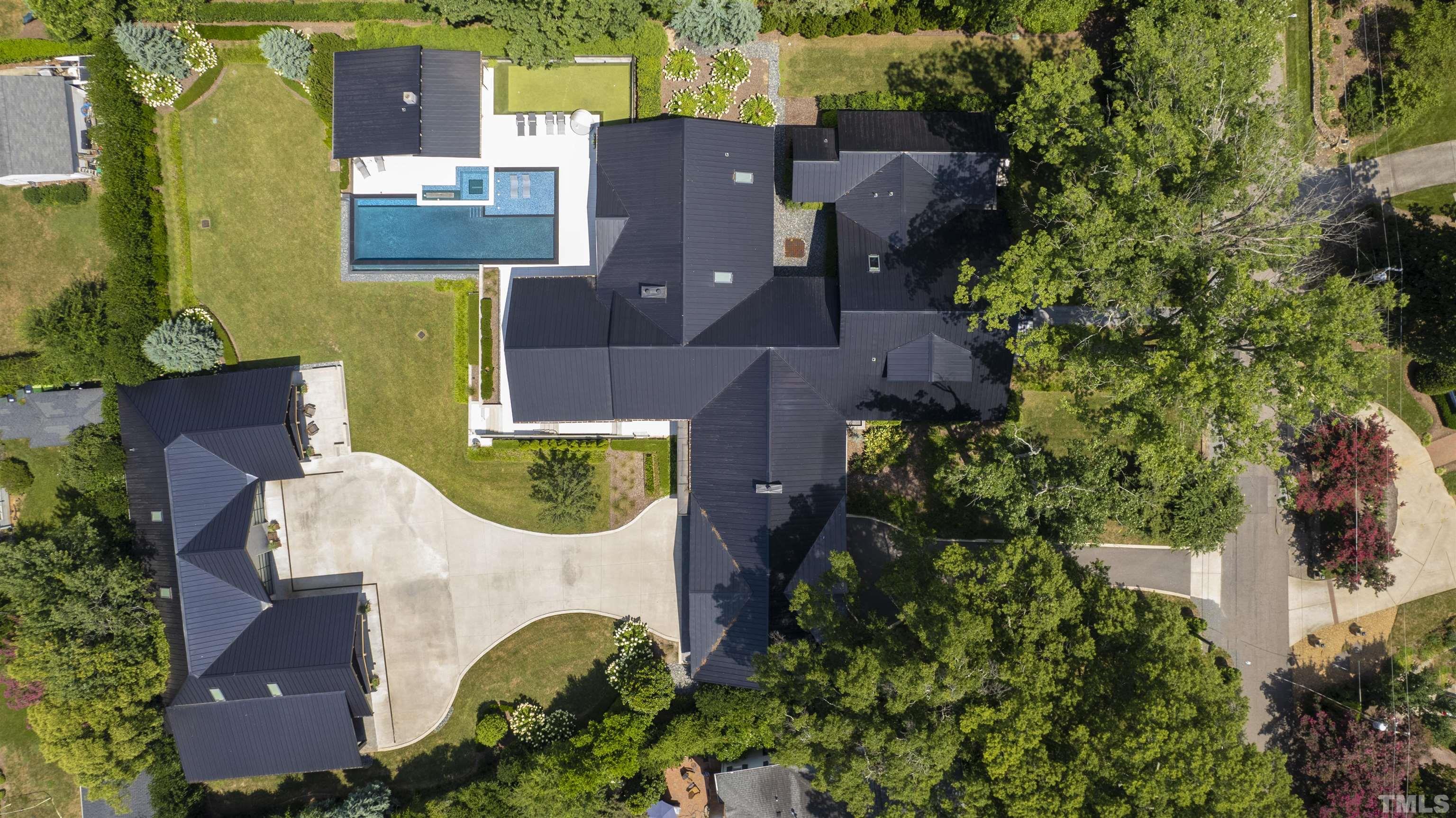 2315 Beechridge Road Raleigh, NC 27608 - Photo 72 of 78 an aerial view of a house with yard swimming pool and outdoor seating