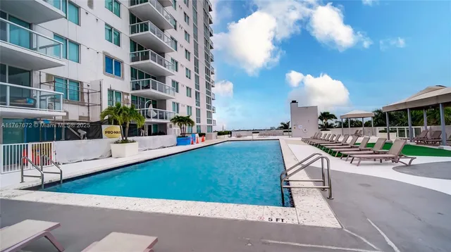 a living room with a large window