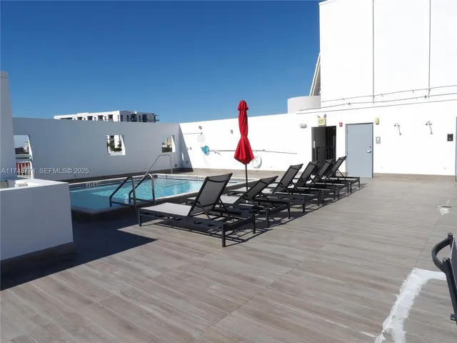 a front view of a multi story building