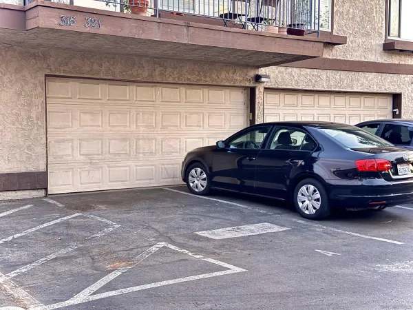 a car parked in garage