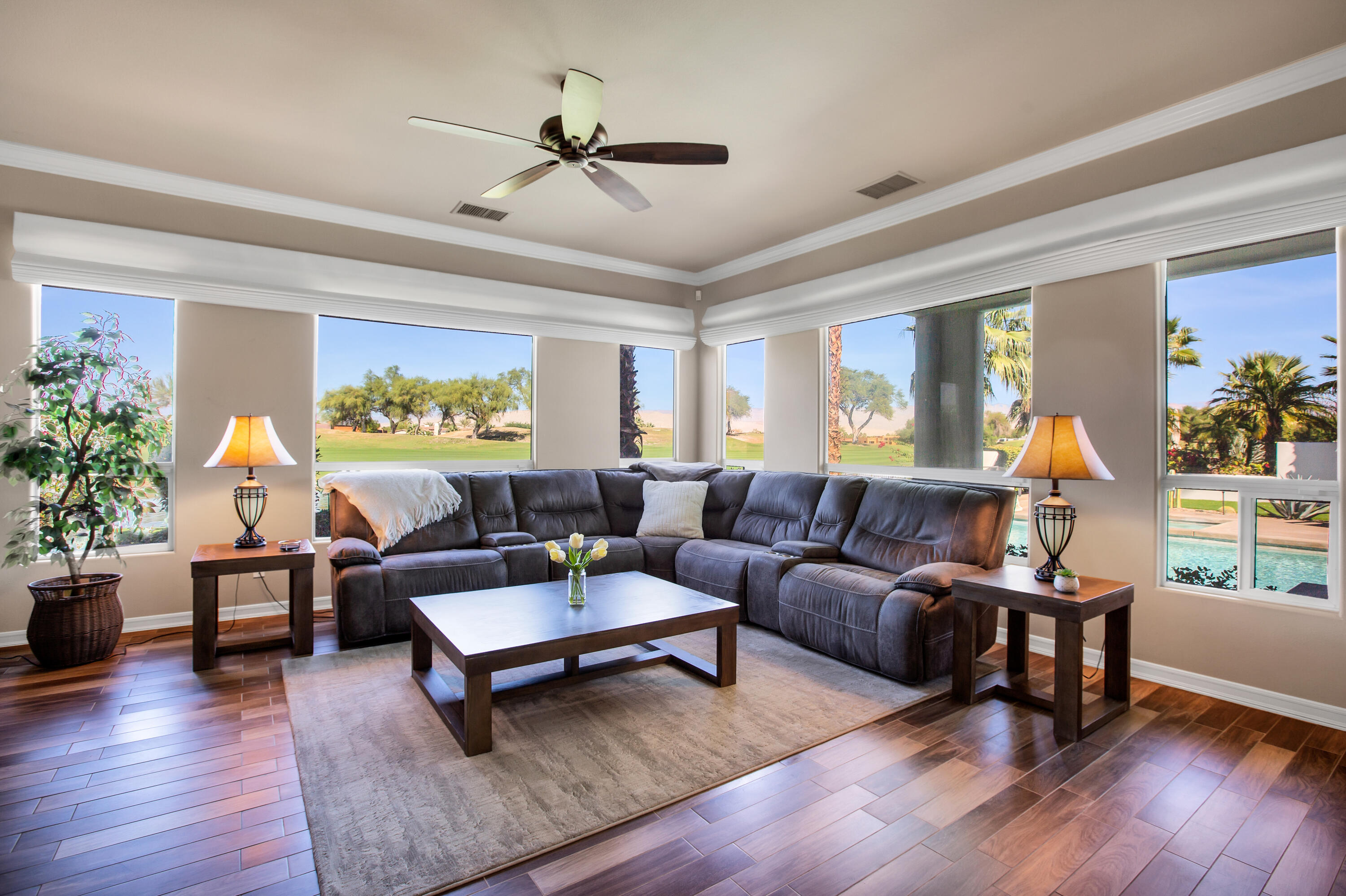 390 Loch Lomond Road Rancho Mirage, CA 92270 - Photo 13 of 55 a living room with furniture and a wooden floor