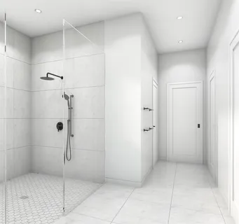 a bathroom with a shower