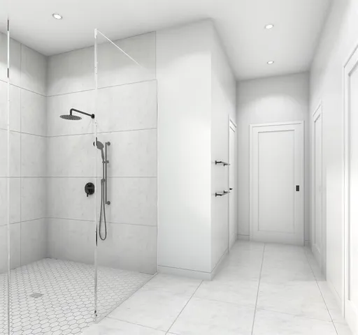 a bathroom with a shower