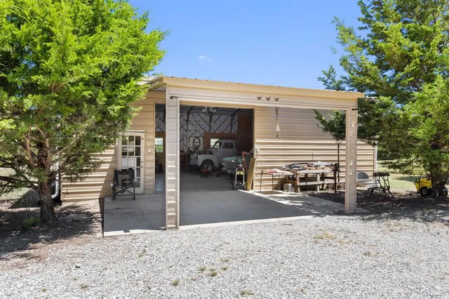 a view of a house with a patio