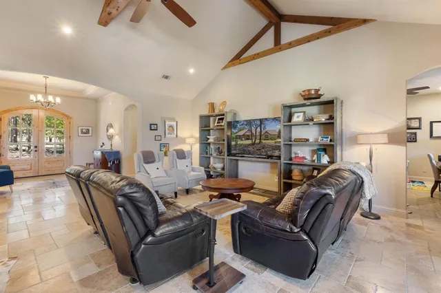 a living room with furniture