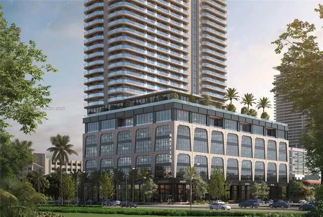 a front view of a building with glass windows