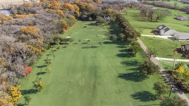 a view of a lake with a yard