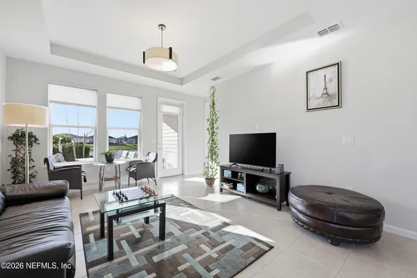 a view of a door and chair