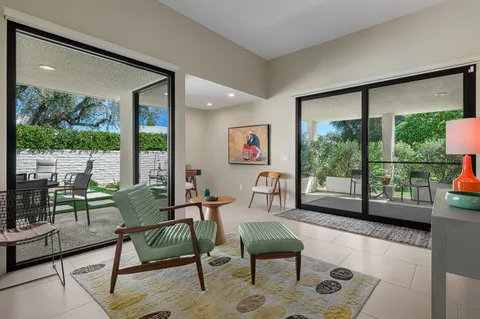 a living room with furniture