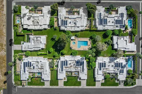 an aerial view of multiple house