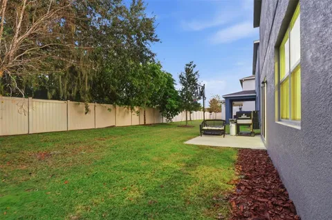 a view of a garden with a bench