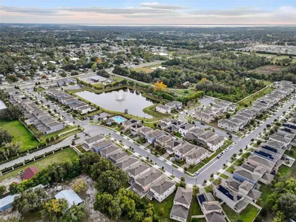 an aerial view of multiple house
