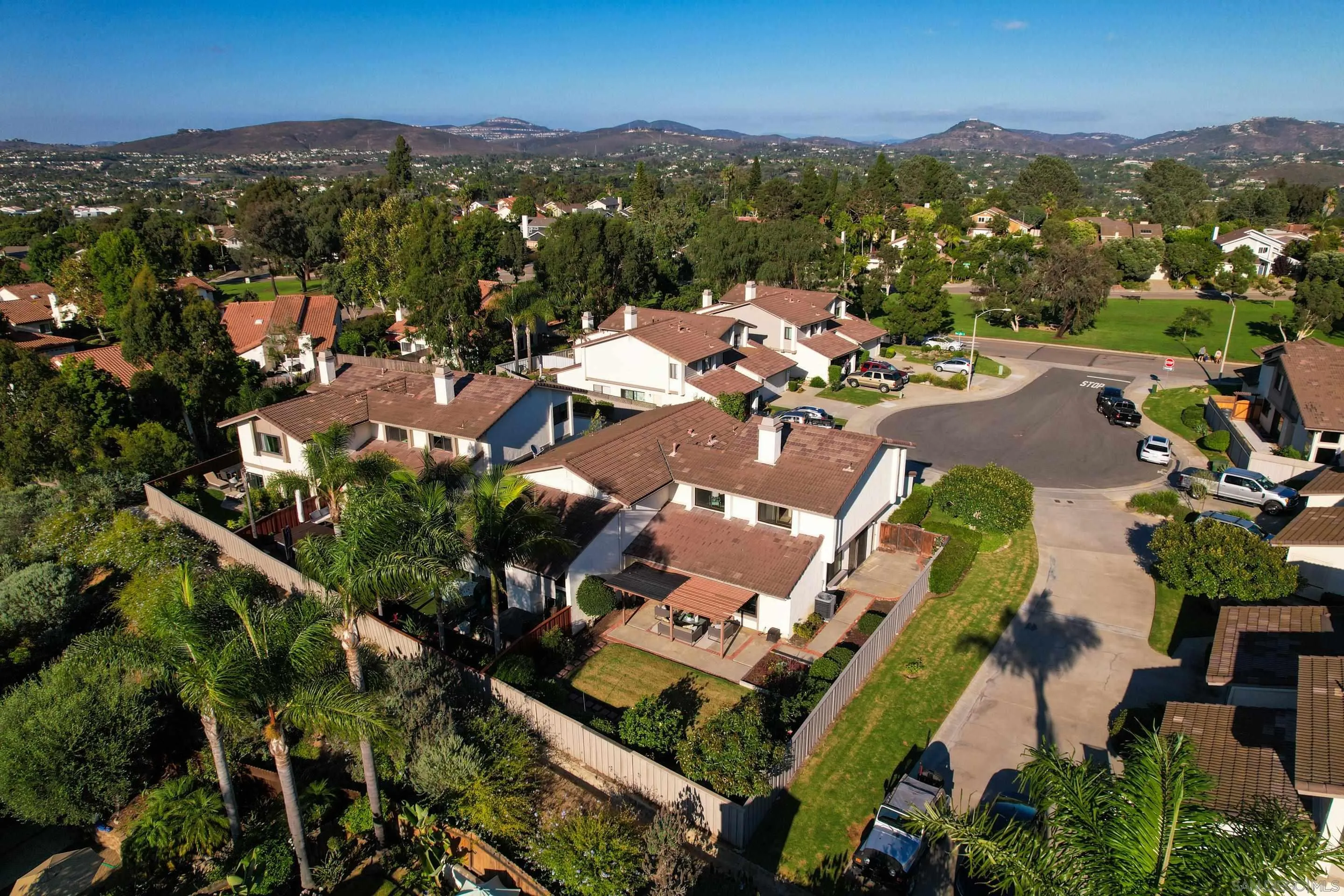 an aerial view of multiple house