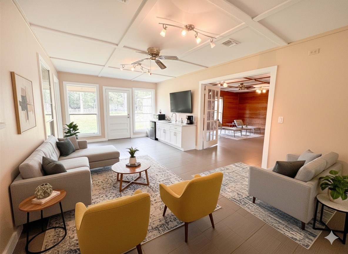 15331 Lake Lamond Road Conroe, TX 77384 - Photo 9 of 29 a living room with furniture or couch and a wooden floor