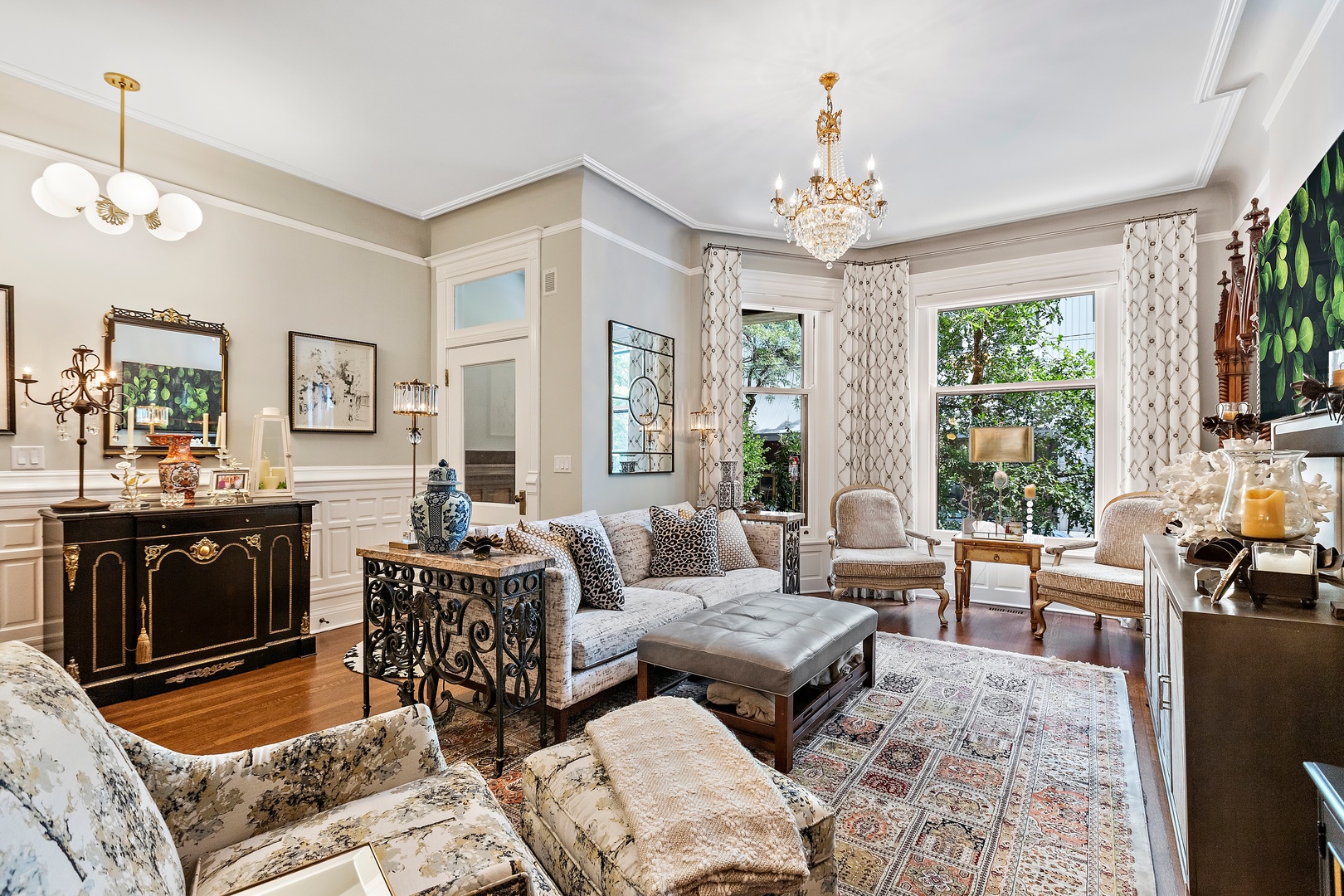 1304 North Ritchie Court Chicago, IL 60610 - Photo 3 of 39 a living room with furniture large window and flat screen tv