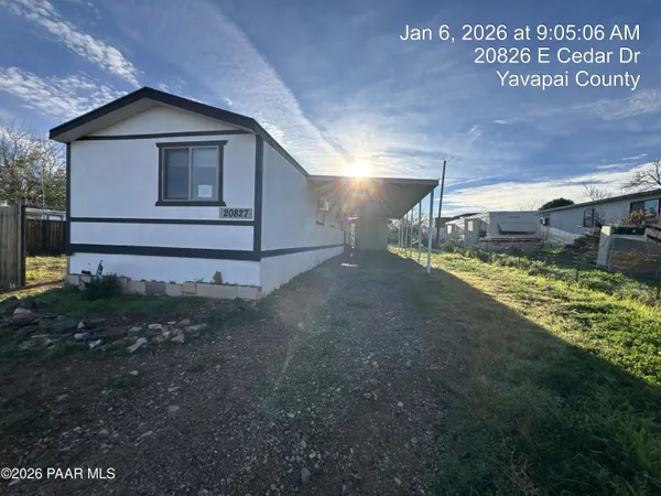 a view of backyard of house