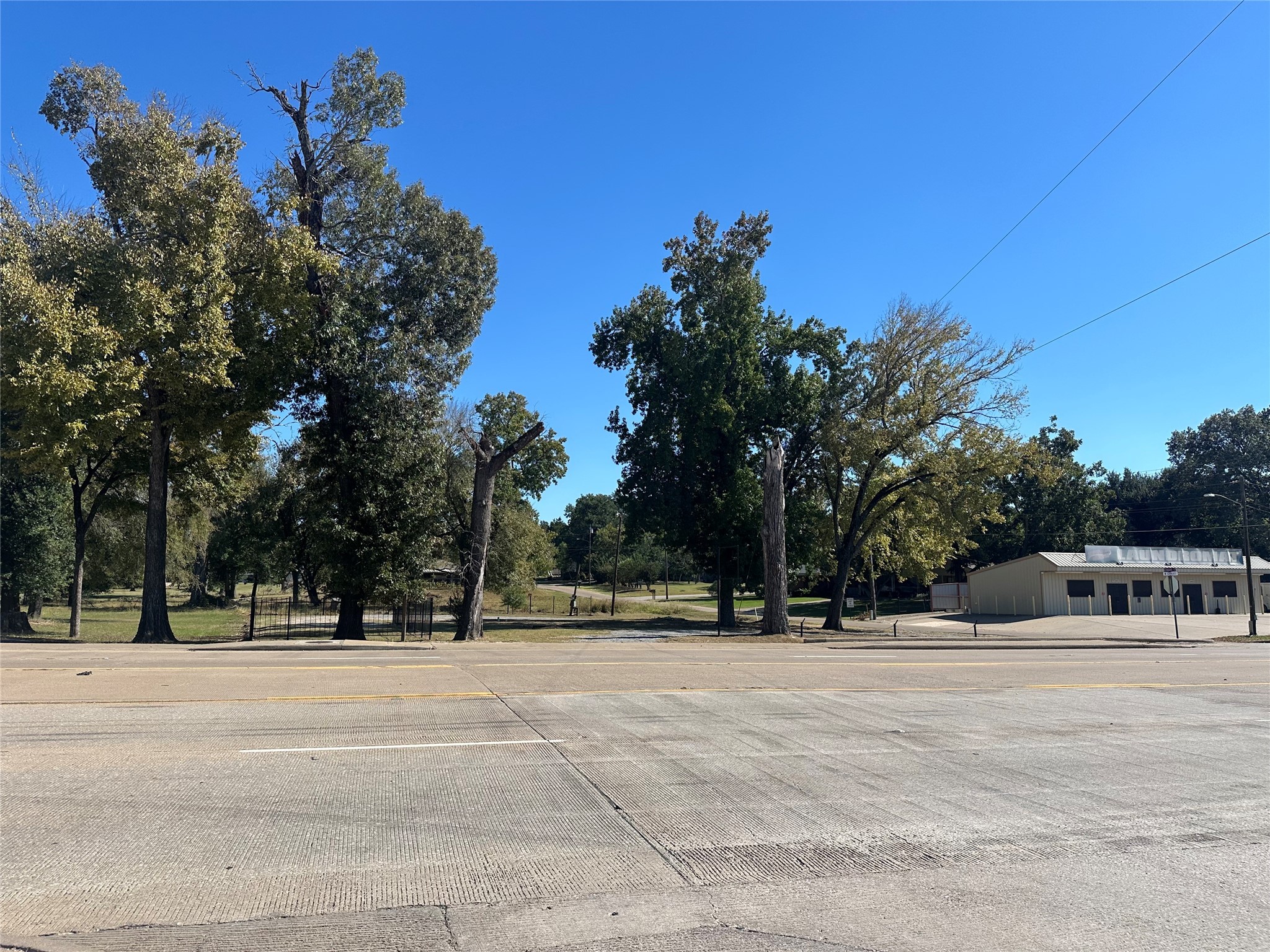a view of road with trees